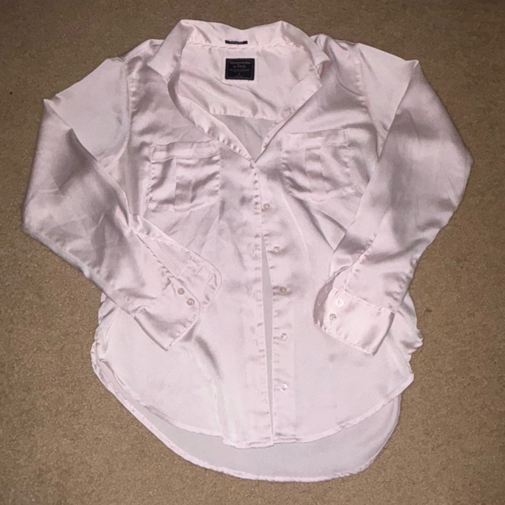 Abercrombie & Fitch light pink Button-Up Shirt